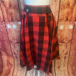 NWT Belle Poque buffalo plaid check skirt size Extra Large cotton/poly blend